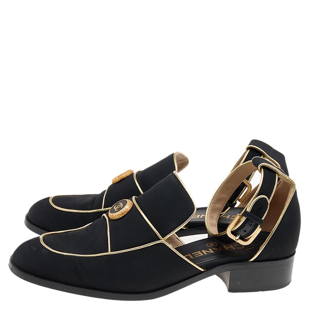 Chanel ankle strap loafers hotsell