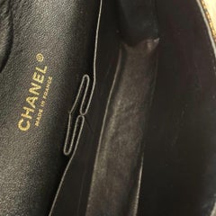 Chanel Black Gold Lace Medium Double Flap Bag