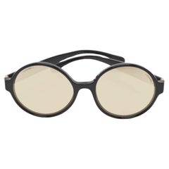 Chanel Black/Gold Mirrored 71311 Round Sunglasses