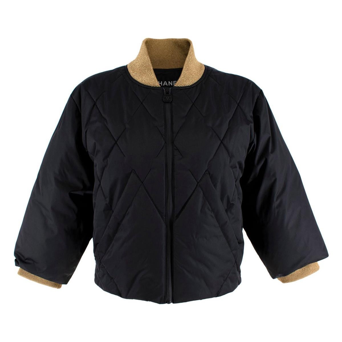 $8761 CHANEL 13A Black Grey Chain Trim Tweed Coat Jacket Dress Top 40 42  US8 10