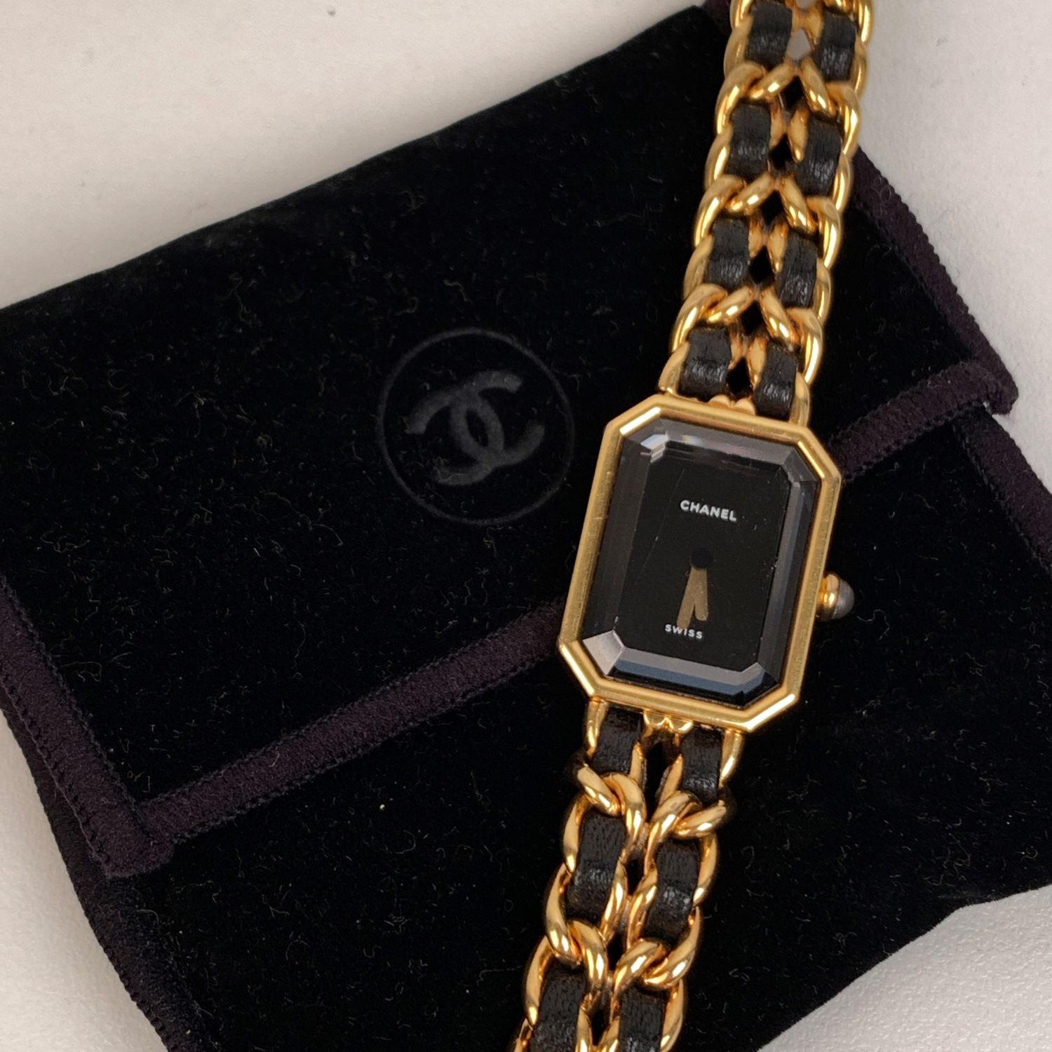 Chanel Black Gold Plated Stainless Steel Premiere Watch In Excellent Condition In Rome, Rome