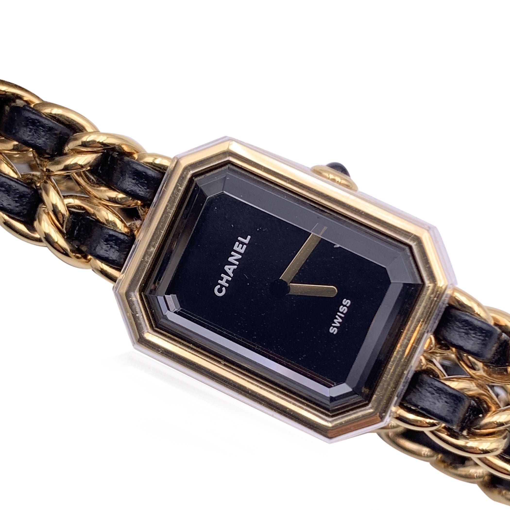 Chanel Black Gold Plated Steel Premiere Edition Originale Watch In Excellent Condition For Sale In Rome, Rome