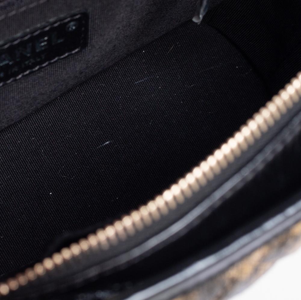 Chanel Black/Gold Quilted Leather Small Gabrielle Hobo 4