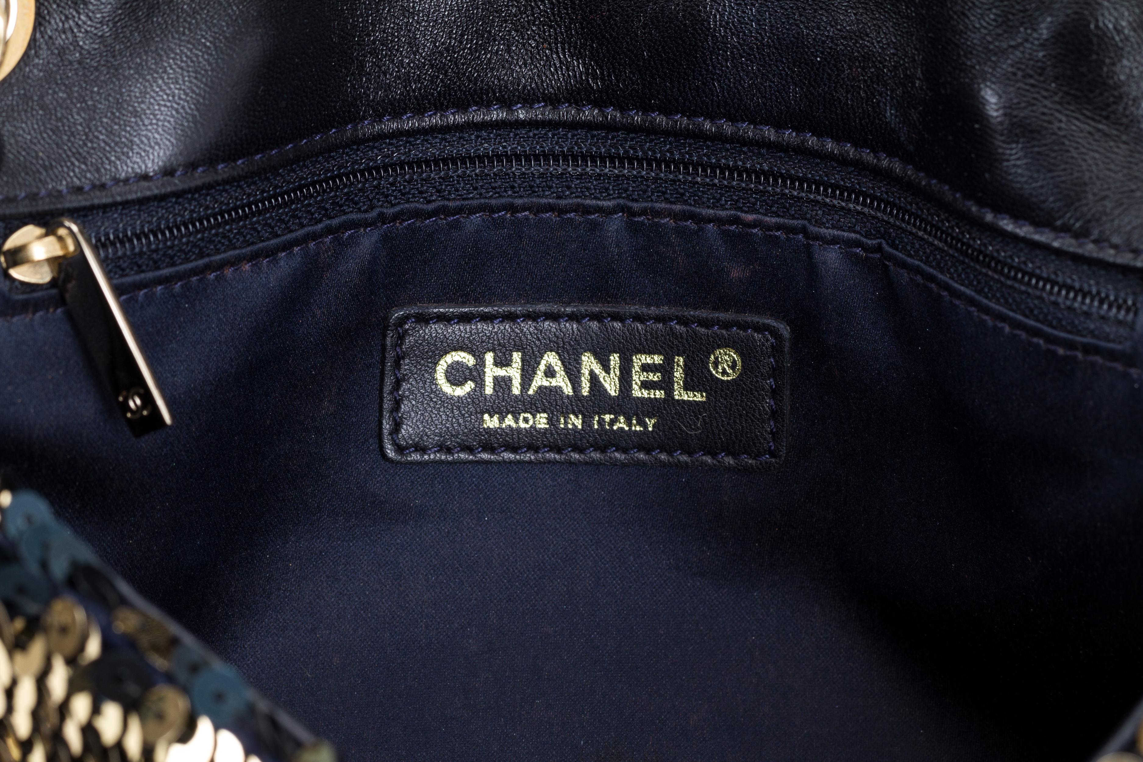 Women's Chanel Black & Gold Sequins Evening Bag