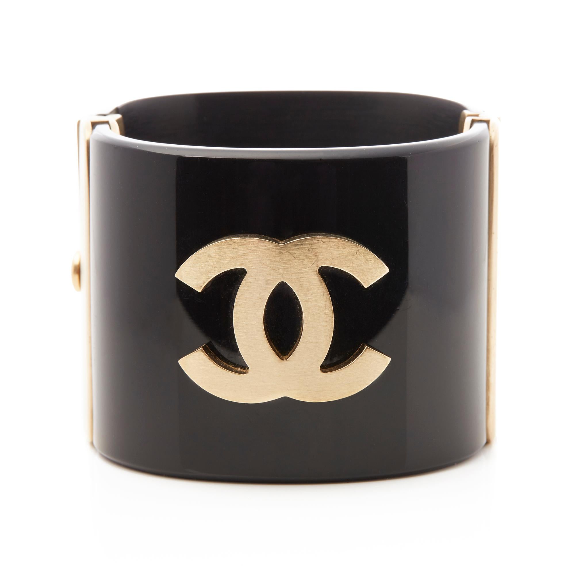 Chanel Black and Gold Tone Matryoshka Doll Cuff Bracelet In Good Condition In Bishop's Stortford, Hertfordshire