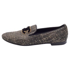 Chanel Black/Gold Tweed Smoking Slippers Size 36