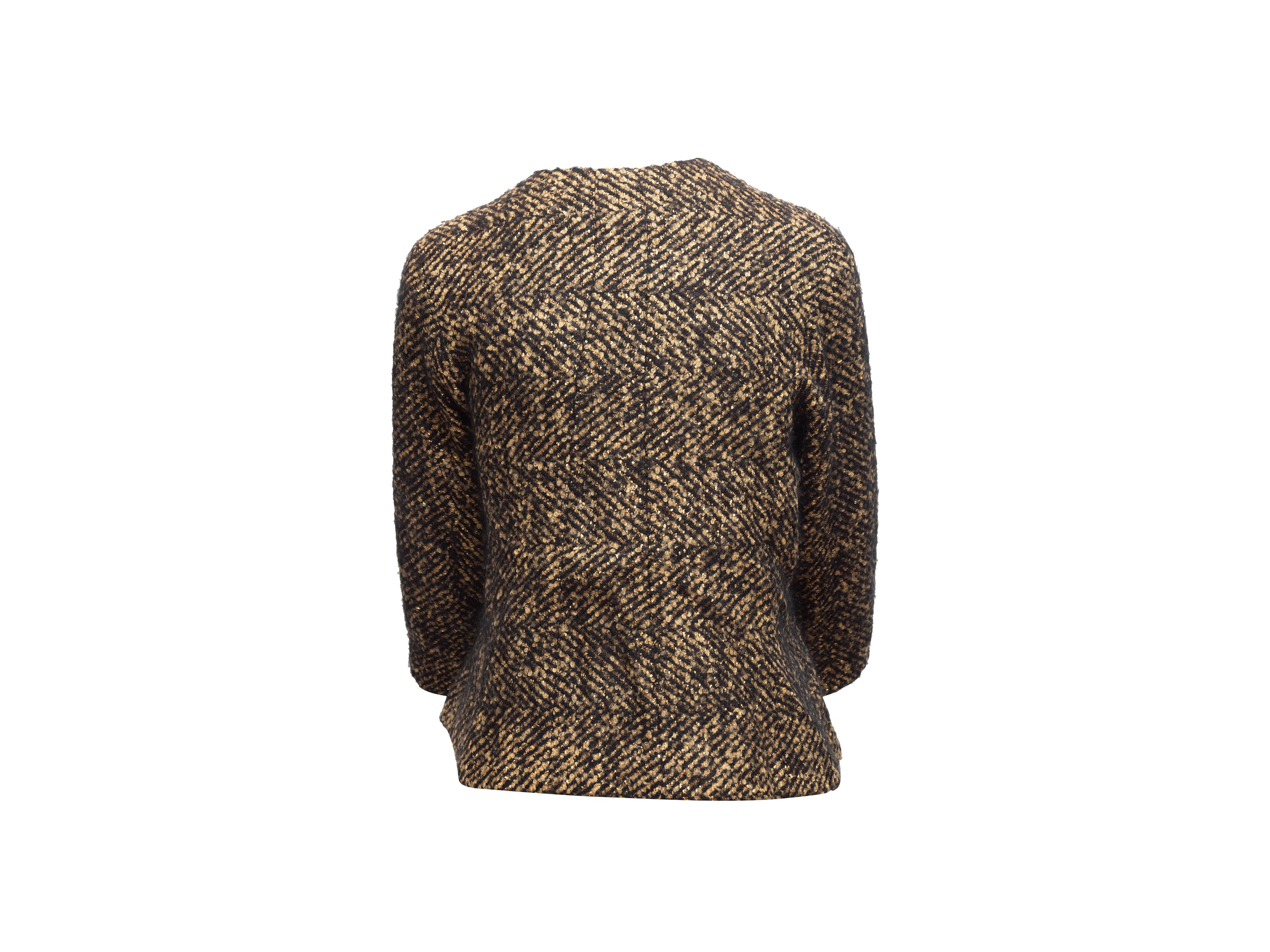 Women's Chanel Black & Gold Wool Tweed Jacket