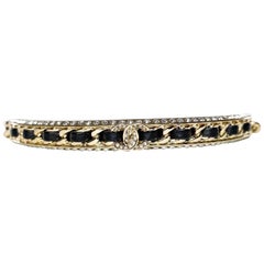 Chanel Black Gold Woven Crystal Choker