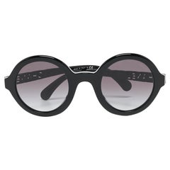 Chanel Black Gradient Acetate Round Sunglasses