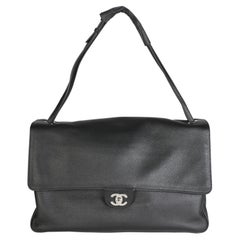 Chanel Black Grained Calfskin Souplissimo Maxi Flap Bag