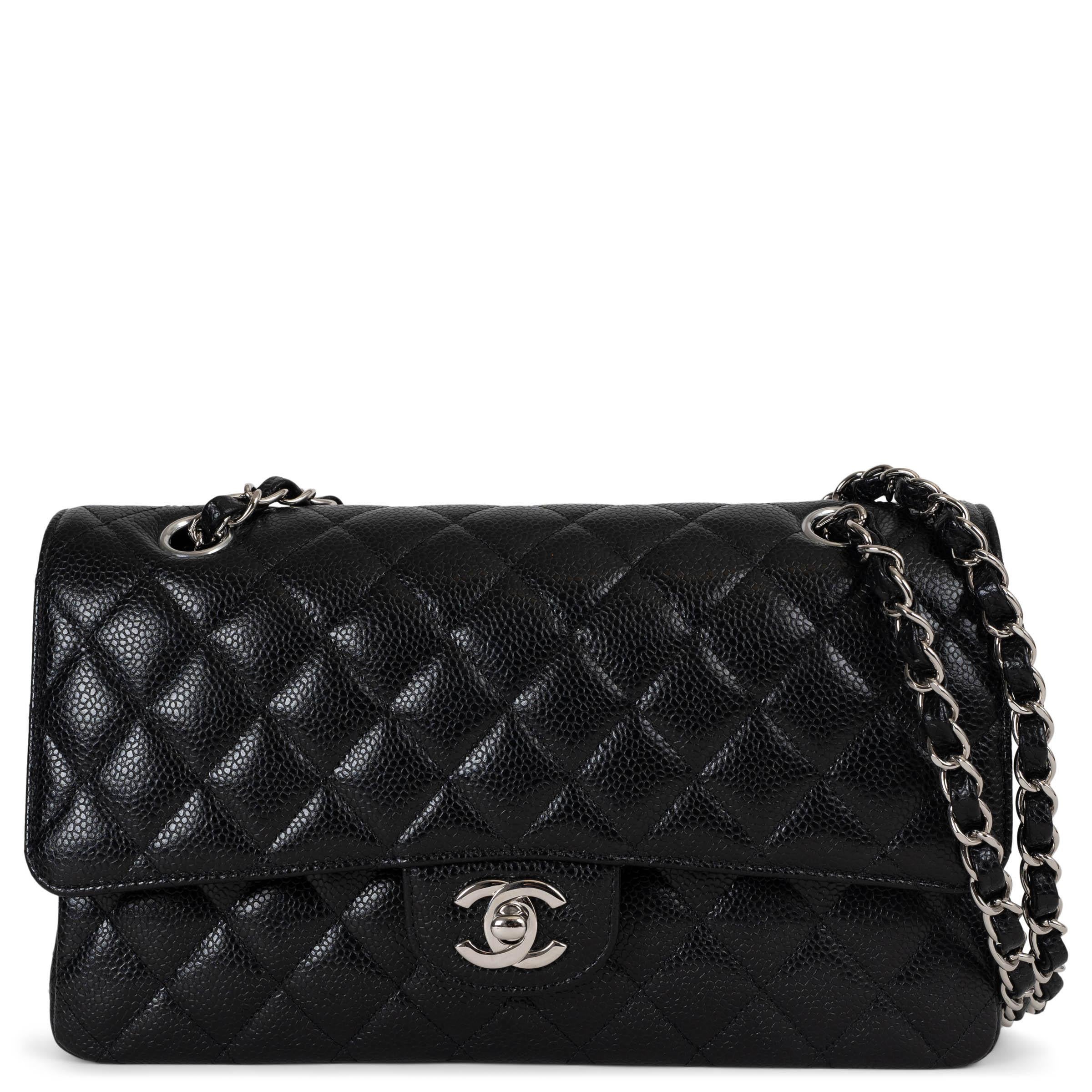 CHANEL bolso CLASSIC 11.12 MEDIUM de cuero granulado negro