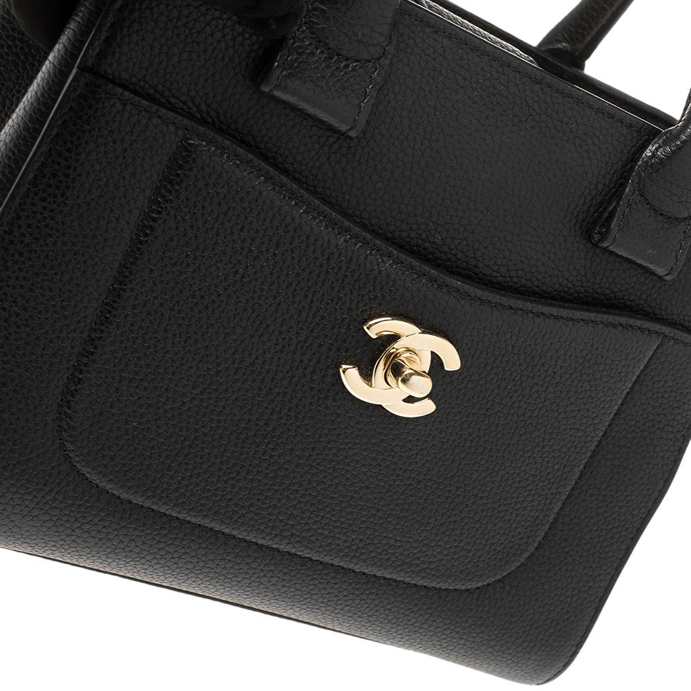 Chanel Black Grained Leather Mini Neo Executive Shopping Tote 4