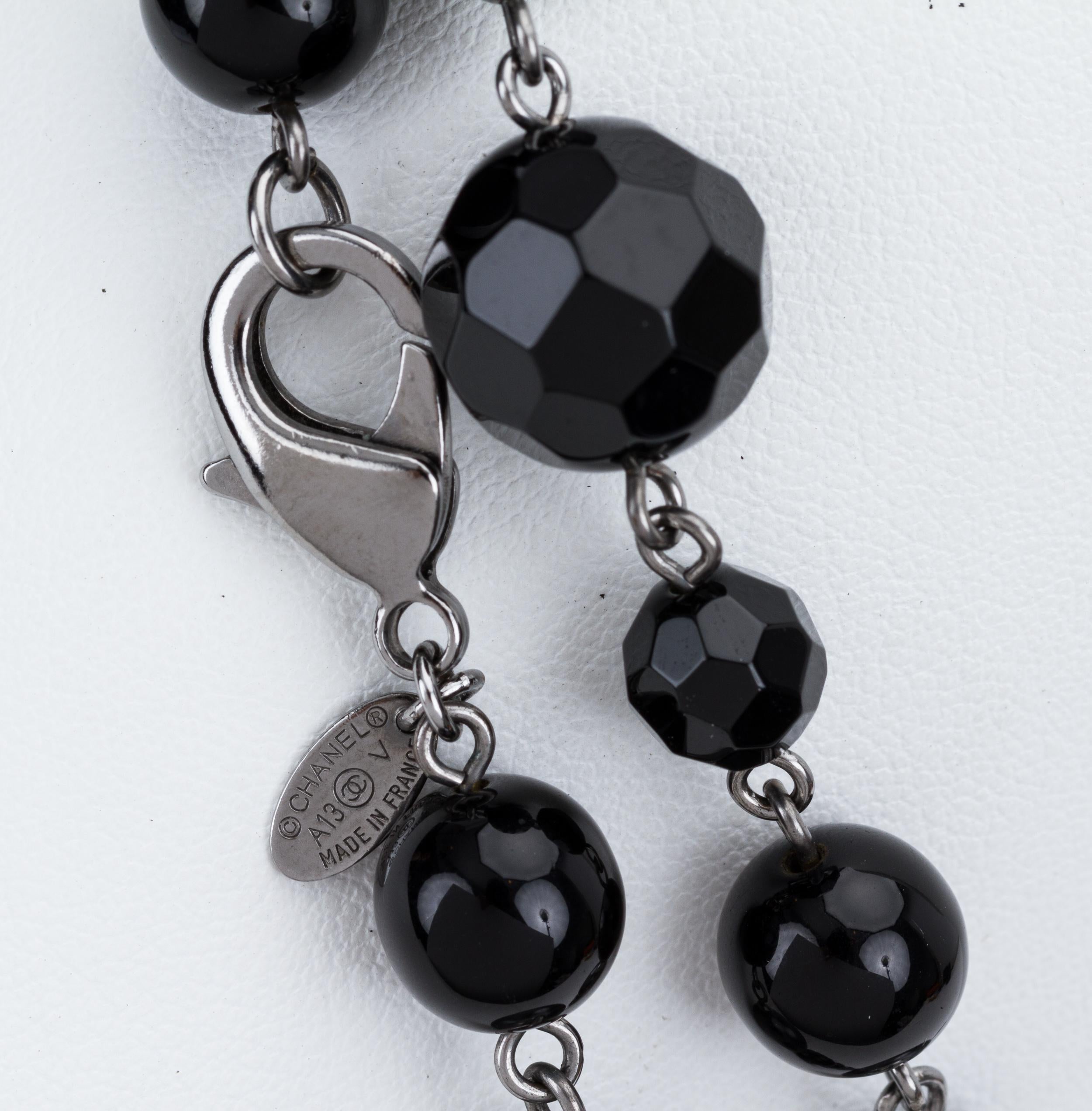 Women's Chanel Black & Gray Sautoir Necklace
