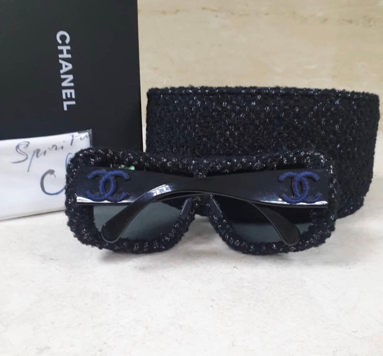 Women's or Men's Chanel Black Gray Shield Sunglasses