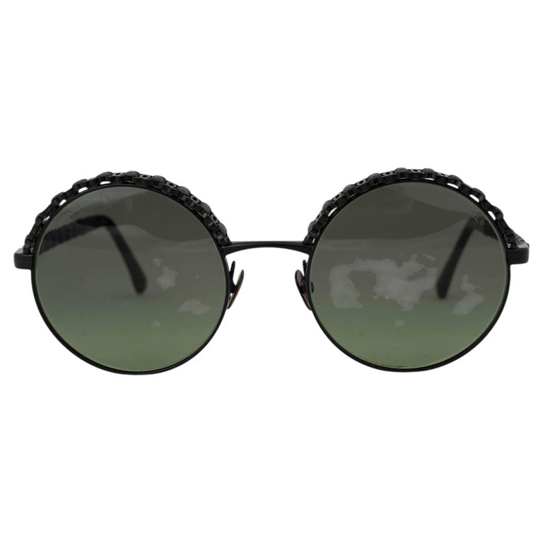 NEW CHANEL ROUND SUNGLASSES WITH CHAIN TRIM DETAIL NEW CHANEL ROUND SUNGLASSES WITH CHAIN TRIM DETAIL | eBay main image 4