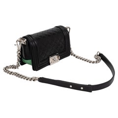 Chanel Black Green Stingray Small Boybag