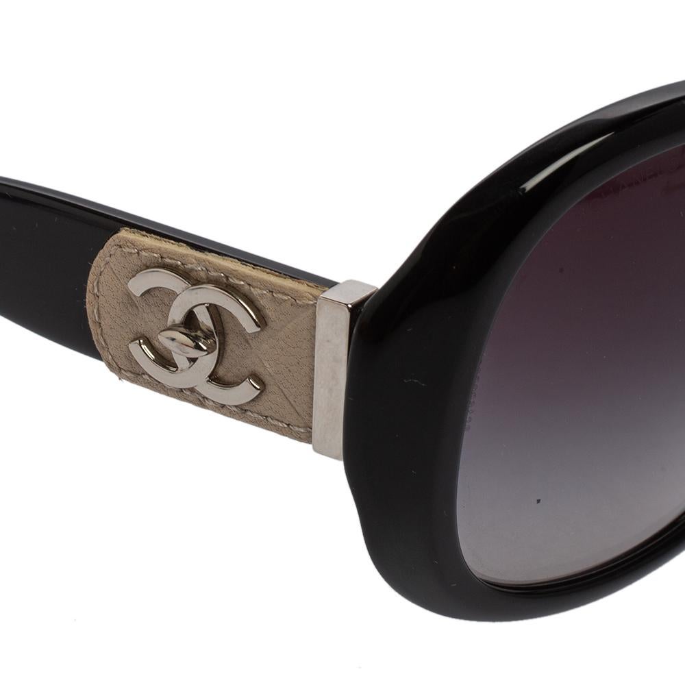 Women's Chanel Black/ Grey Gradient 5235 Q Turnlock Square Sunglasses