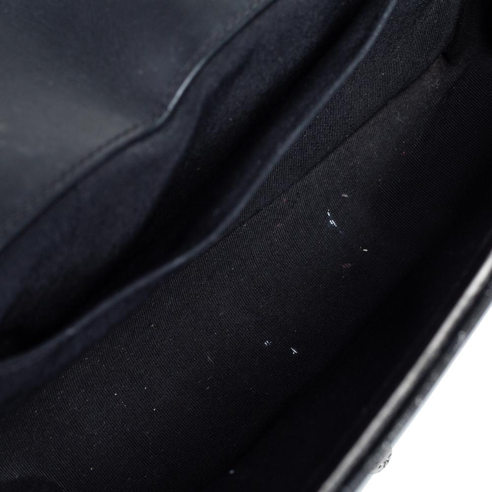 Chanel Black/Grey Quilted Leather Medium Boy Studded Flap Bag 7