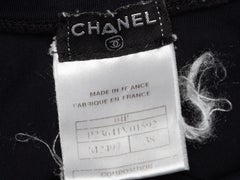Chanel - Haut court sans manches en nylon noir et gris
