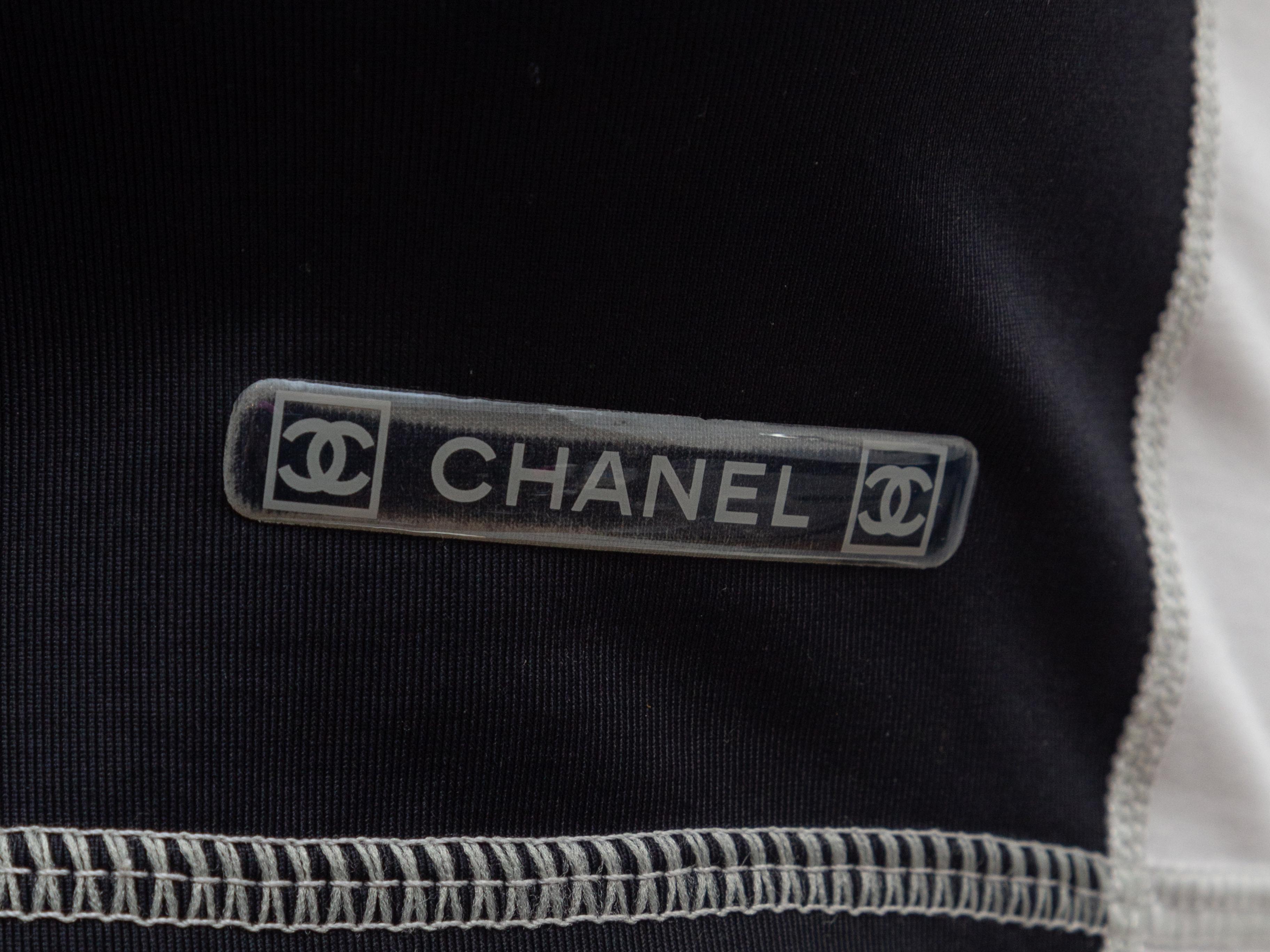 Chanel Black & Grey Sleeveless Nylon Crop Top 1