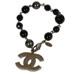 Chanel Bracelet Gripoix noir en bronze