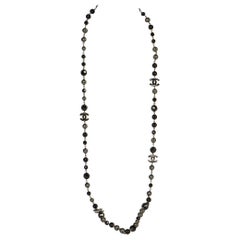 Chanel Black & Gunmetal Long Necklace