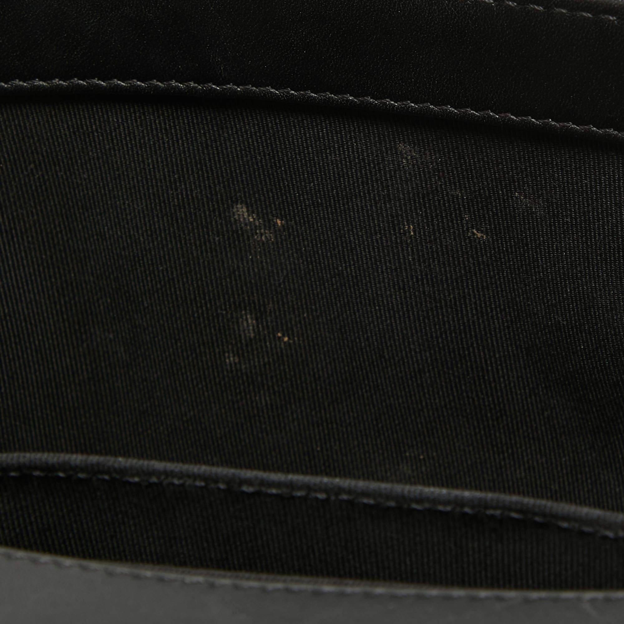 Chanel Black/Holographic Chevron Leather Medium Boy Flap Bag For Sale 7