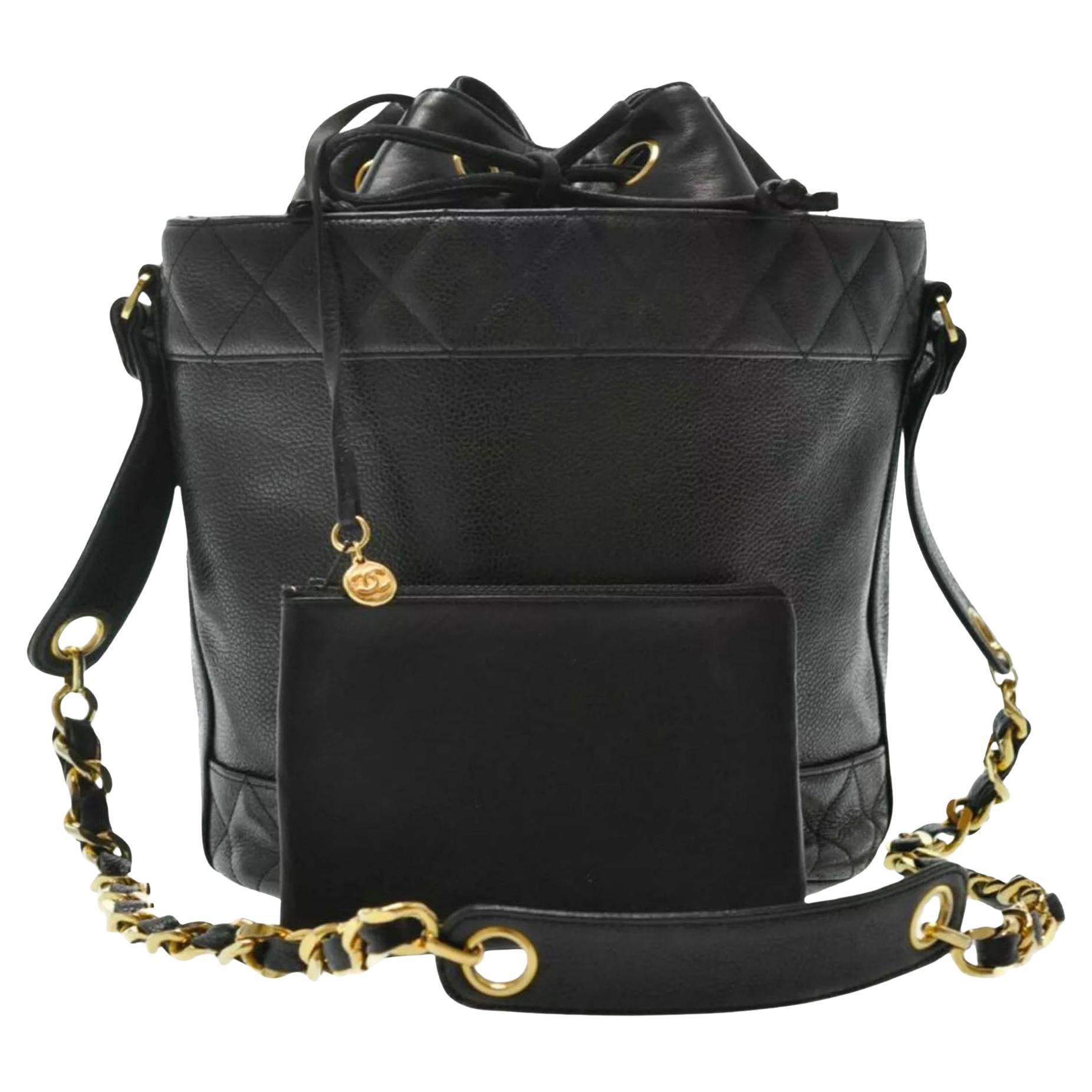 Chanel Black Iconic Bucket Vintage Rare Collectors Shoulder Bag For Sale