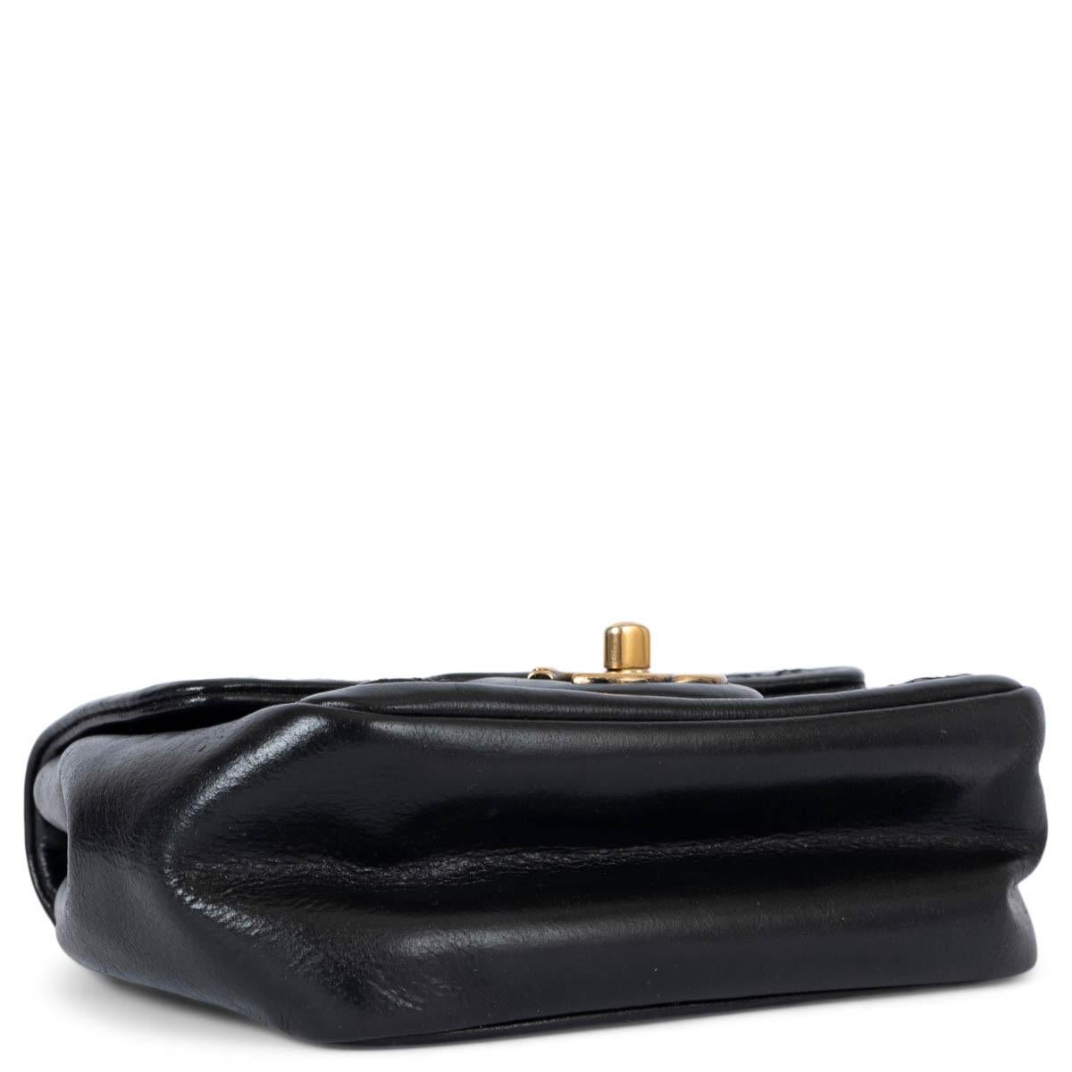 CHANEL black iridescent calf SQUARE MINI Shoulder Bag For Sale 1