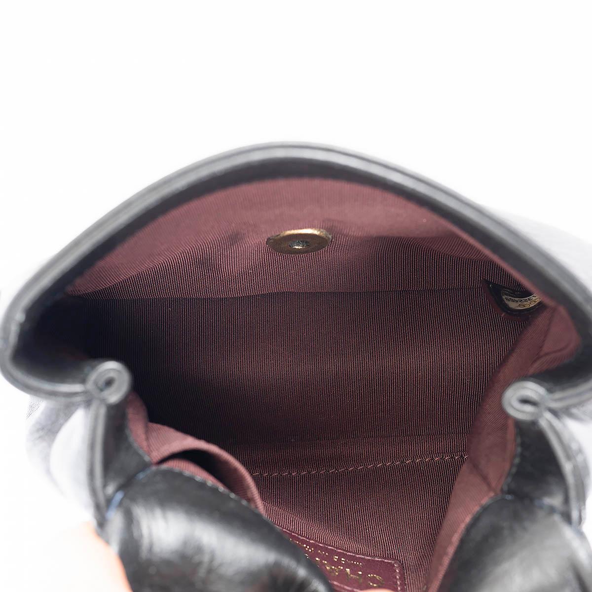 CHANEL black iridescent calf SQUARE MINI Shoulder Bag For Sale 2