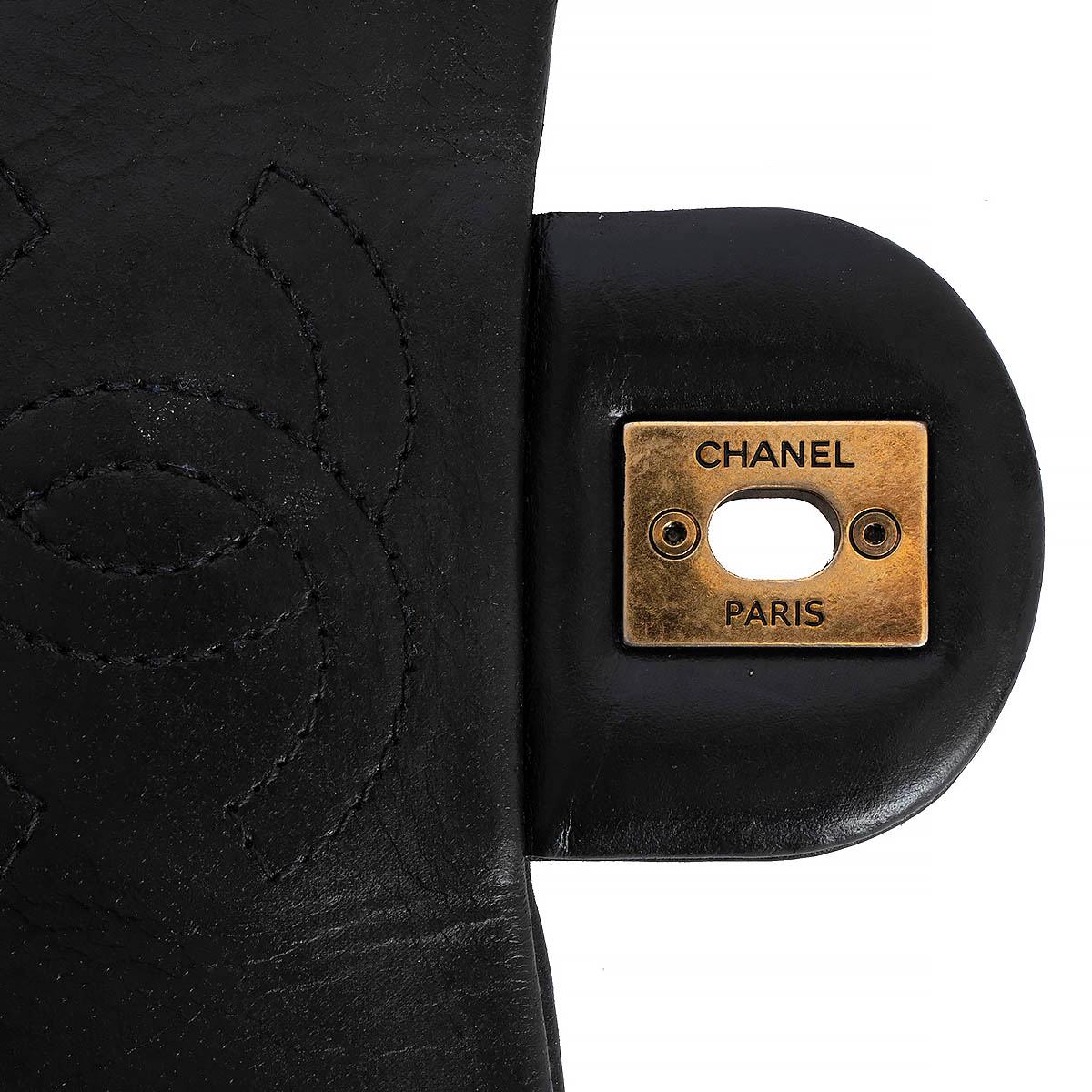 CHANEL black iridescent calf SQUARE MINI Shoulder Bag For Sale 5