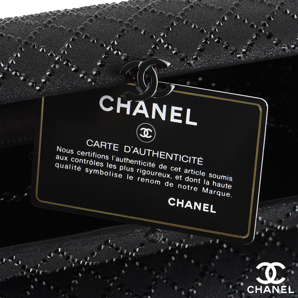 Chanel Black Iridescent Lambskin Crystal Quilted Clutch 3