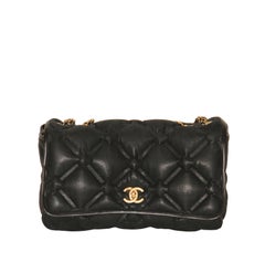 Chanel Black Iridescent Leather Jumbo Chesterfield Bag at 1stDibs