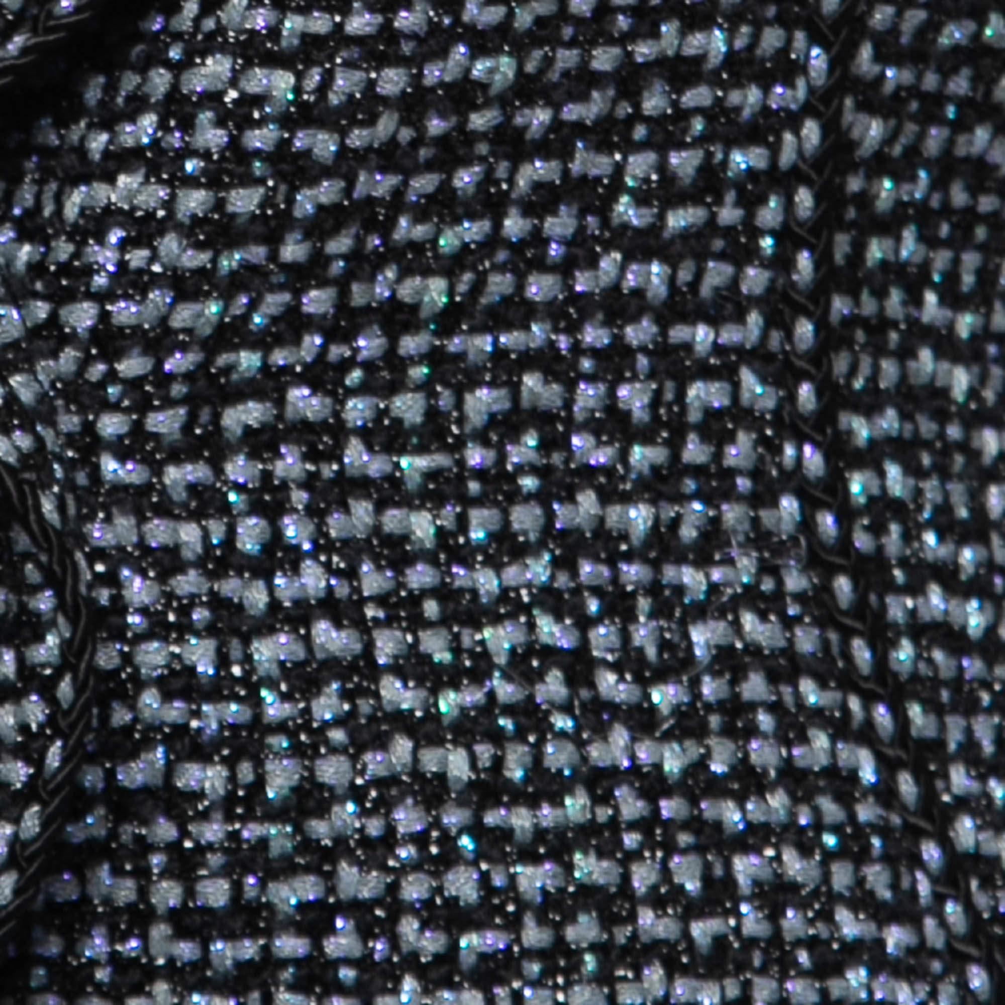 Chanel Black/Iridescent Tweed Single Button Jacket S In Excellent Condition In Dubai, Al Qouz 2
