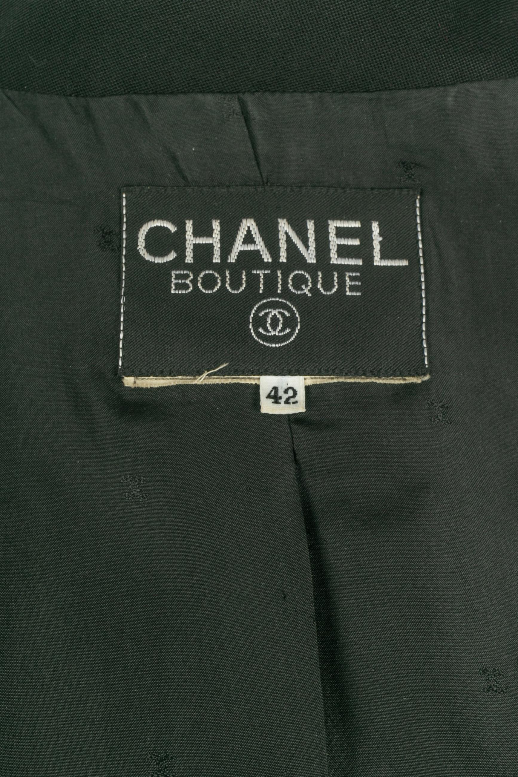 Veste noire Chanel 1990 en vente 5