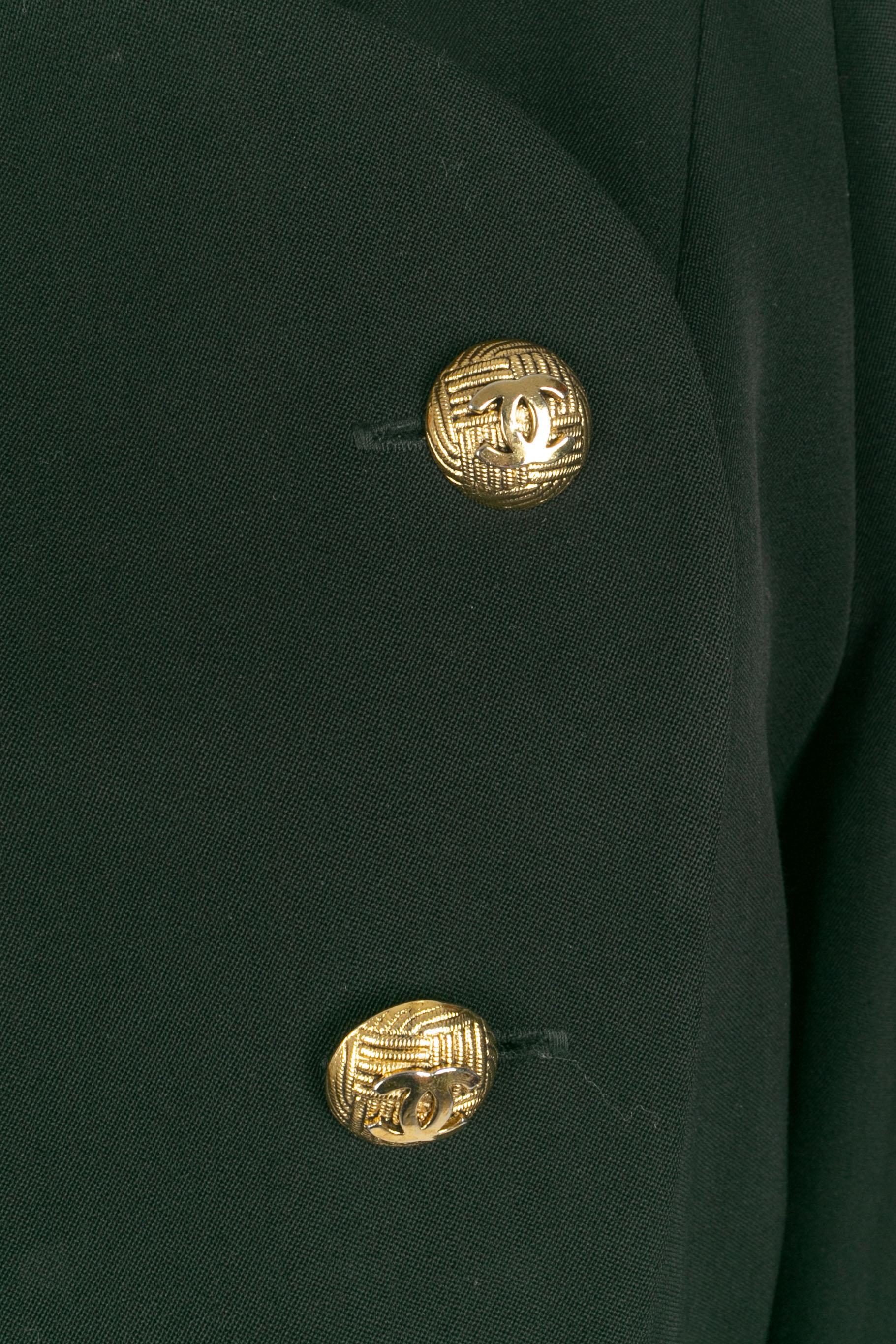 Noir Veste noire Chanel 1990 en vente