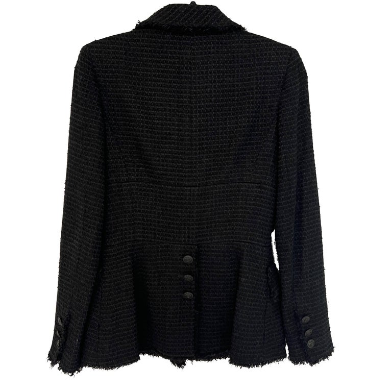 CHANEL Black Jacket in Tweed Size 38fr For Sale at 1stDibs