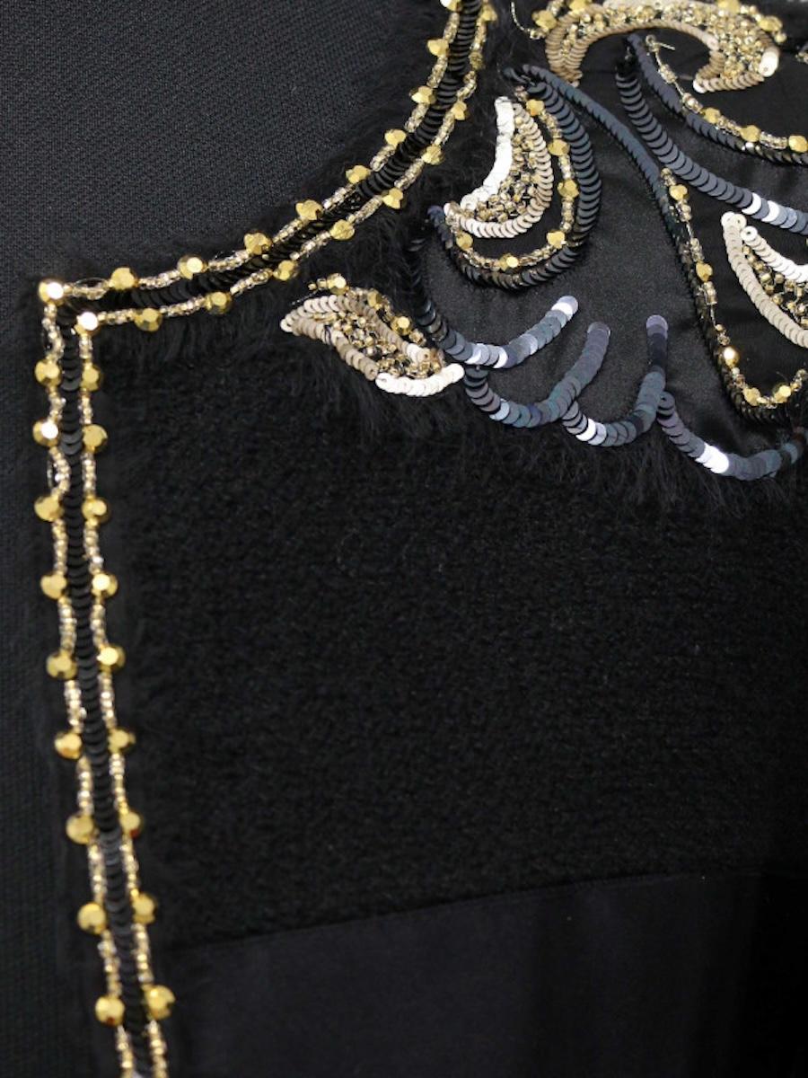 De las mujeres Chaqueta negra Chanel con bordado Lesage en venta