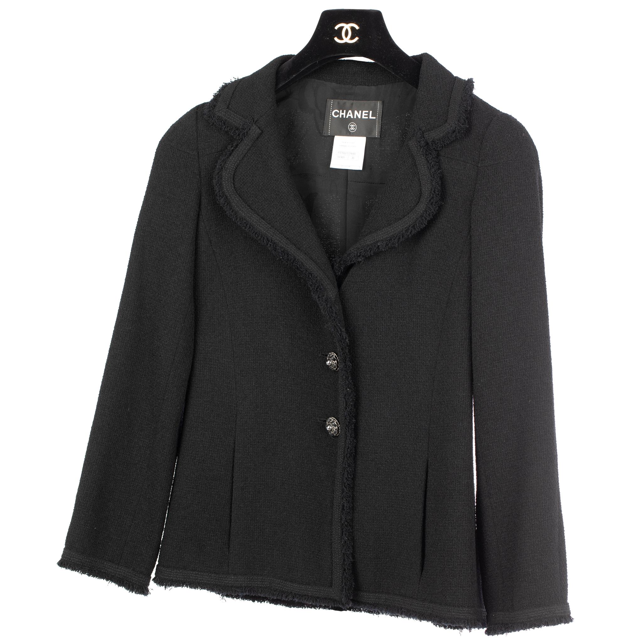 Women's Chanel Black Jacket With Ruthenium Buttons 36 FR