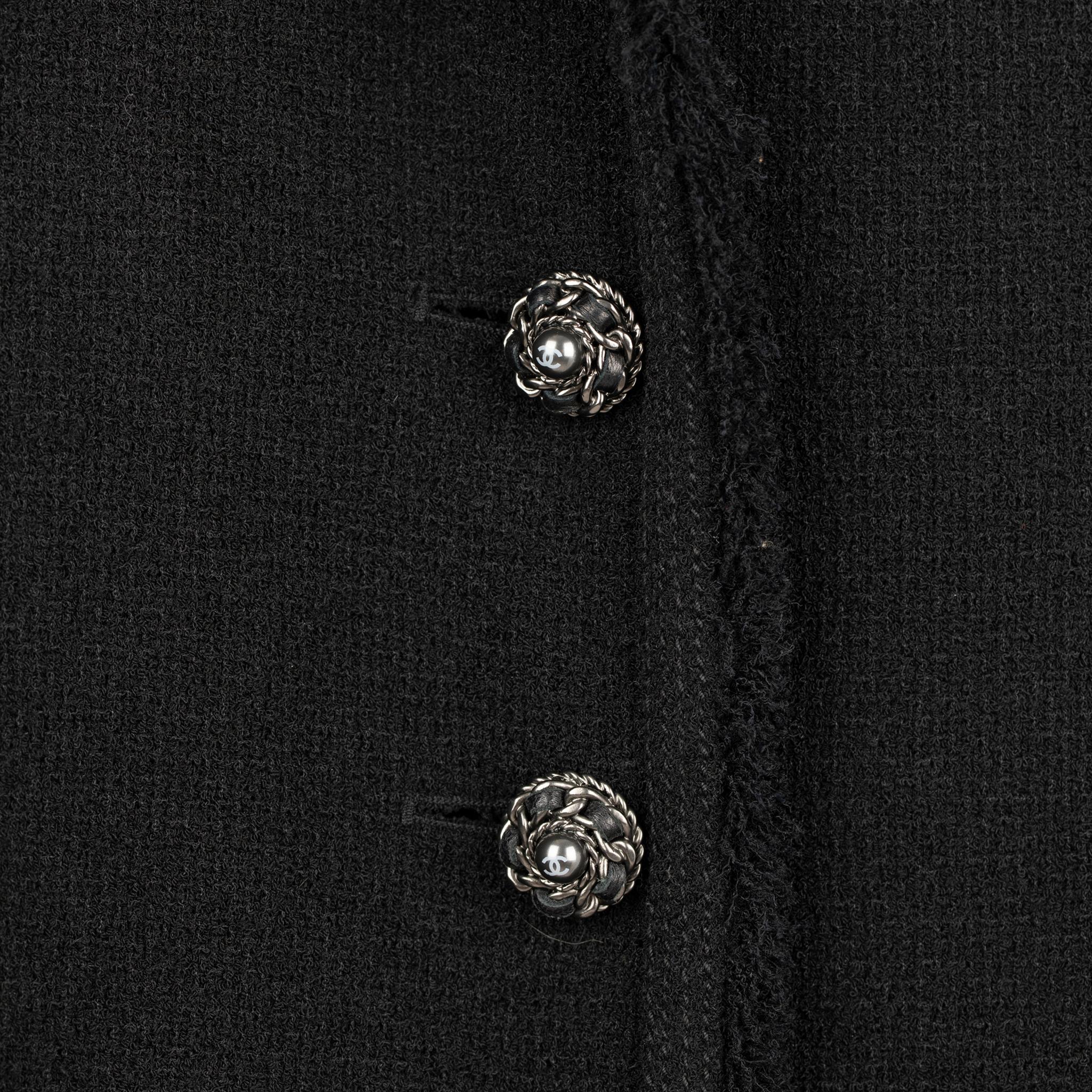 Chanel Black Jacket With Ruthenium Buttons 36 FR 2