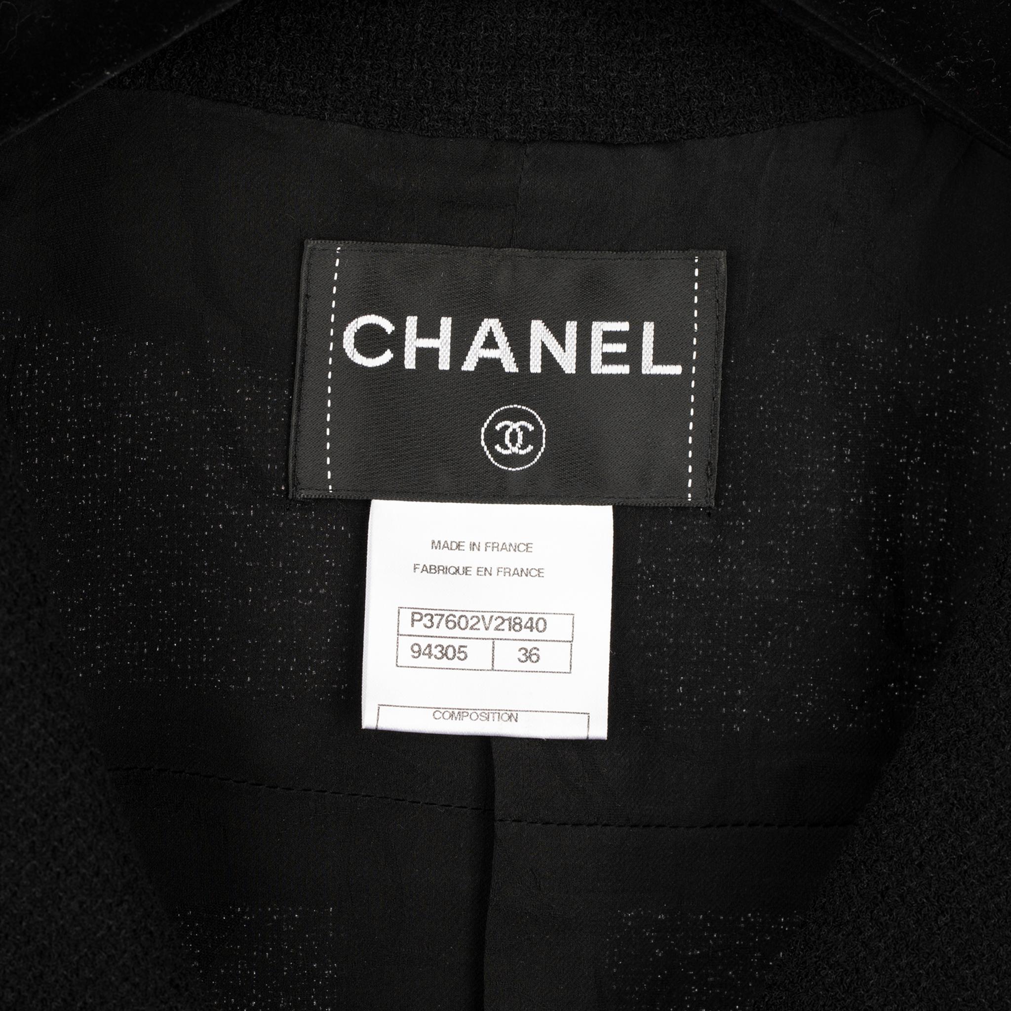 Chanel Black Jacket With Ruthenium Buttons 36 FR 3