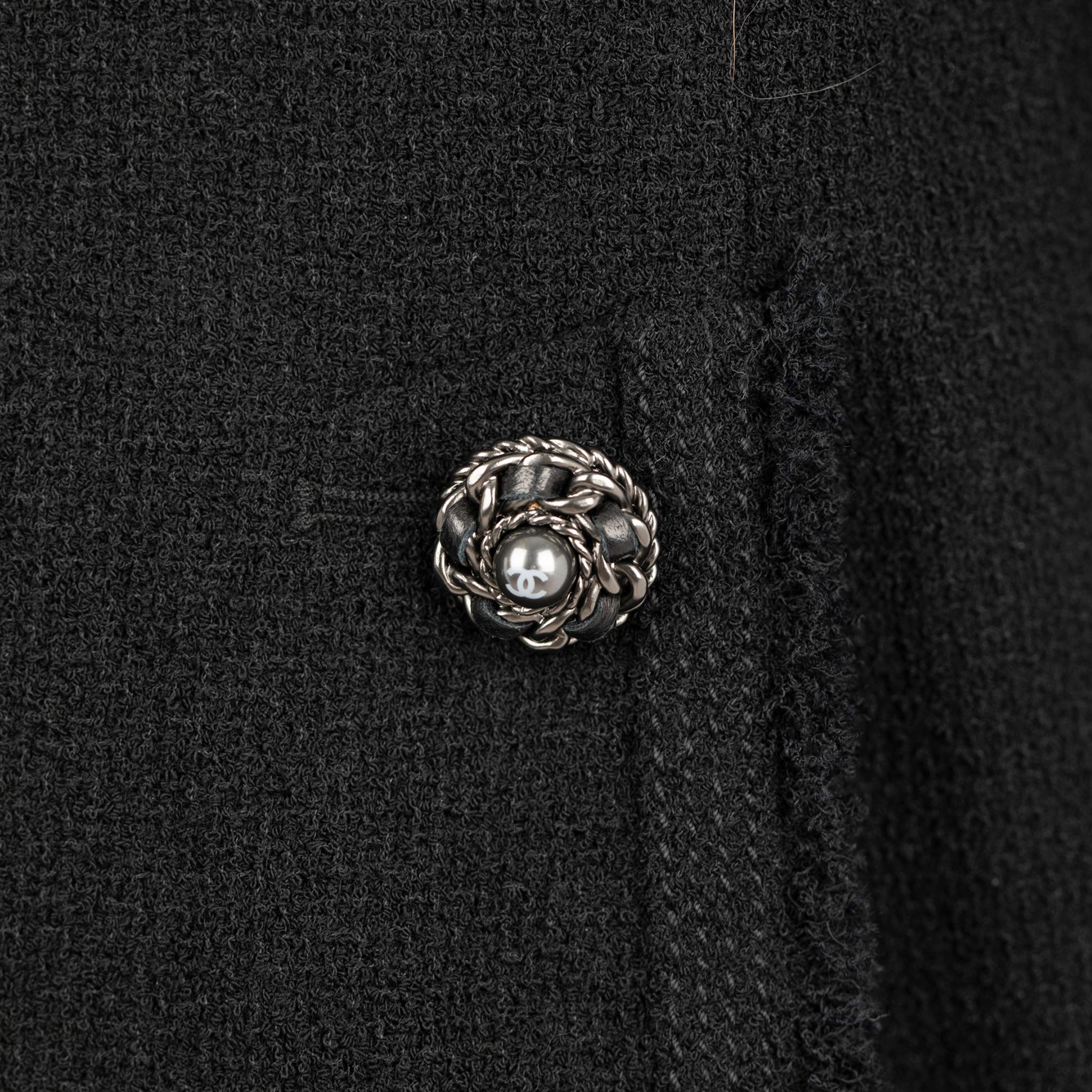 Chanel Black Jacket With Ruthenium Buttons 36 FR 4