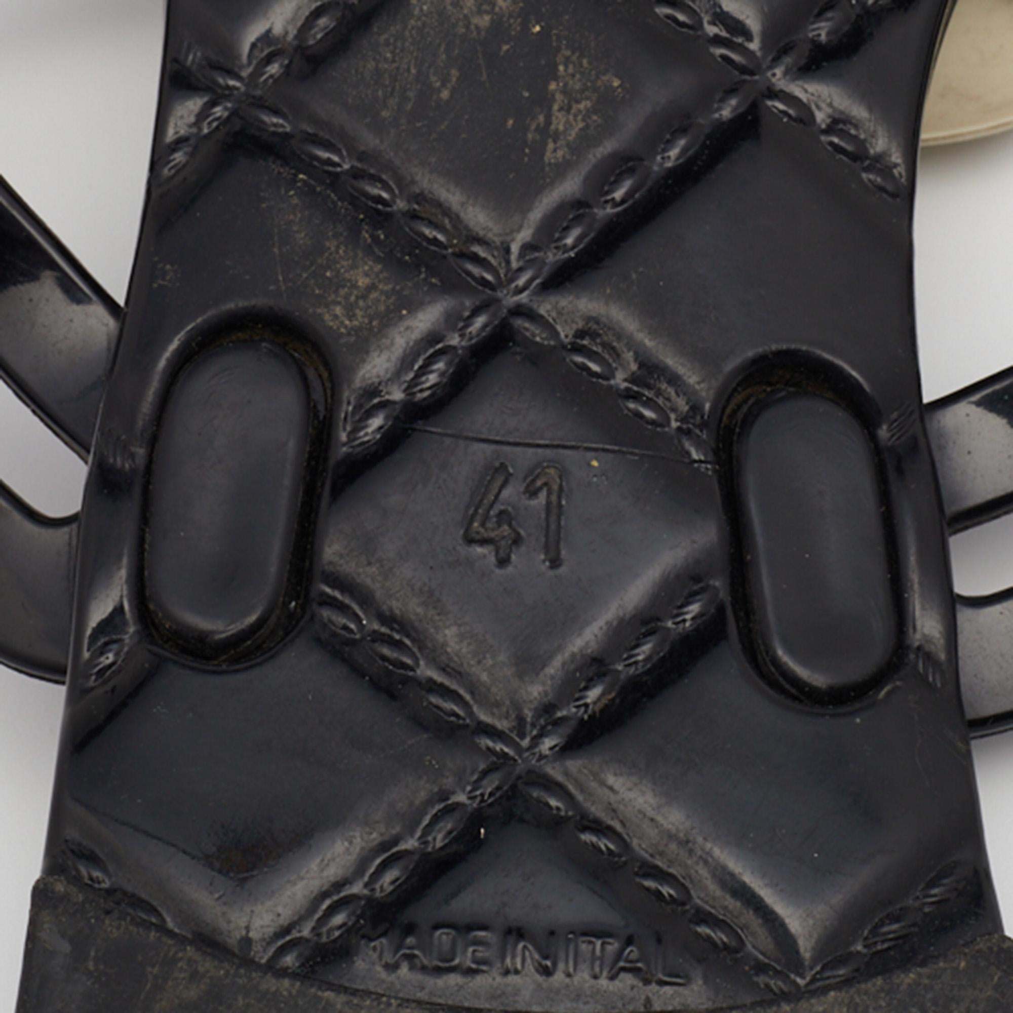 Chanel Black Jelly Camellia Embellished Thong Sandals Size 41 2