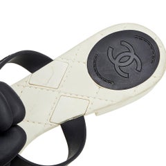 Chanel Black Jelly Camellia Thong Sandals Size 42
