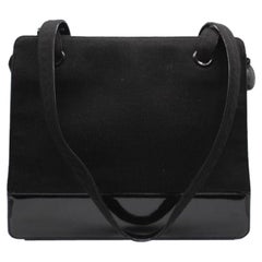 Chanel Black Jersey and Patent Leather Bag Chanel Black Jersey and Patent Leather Bag