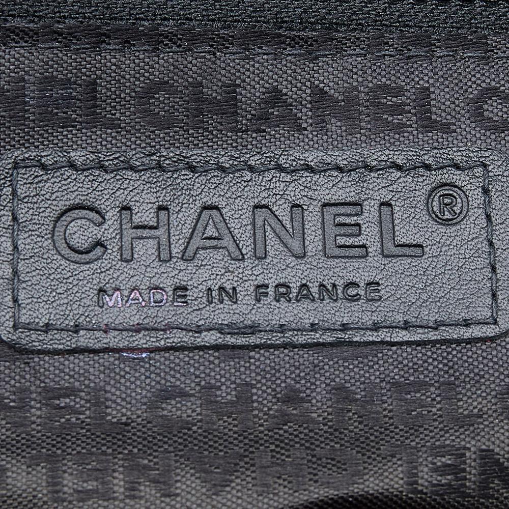 Chanel Black Jersey CC Pyramid Stud Flap Bag 7