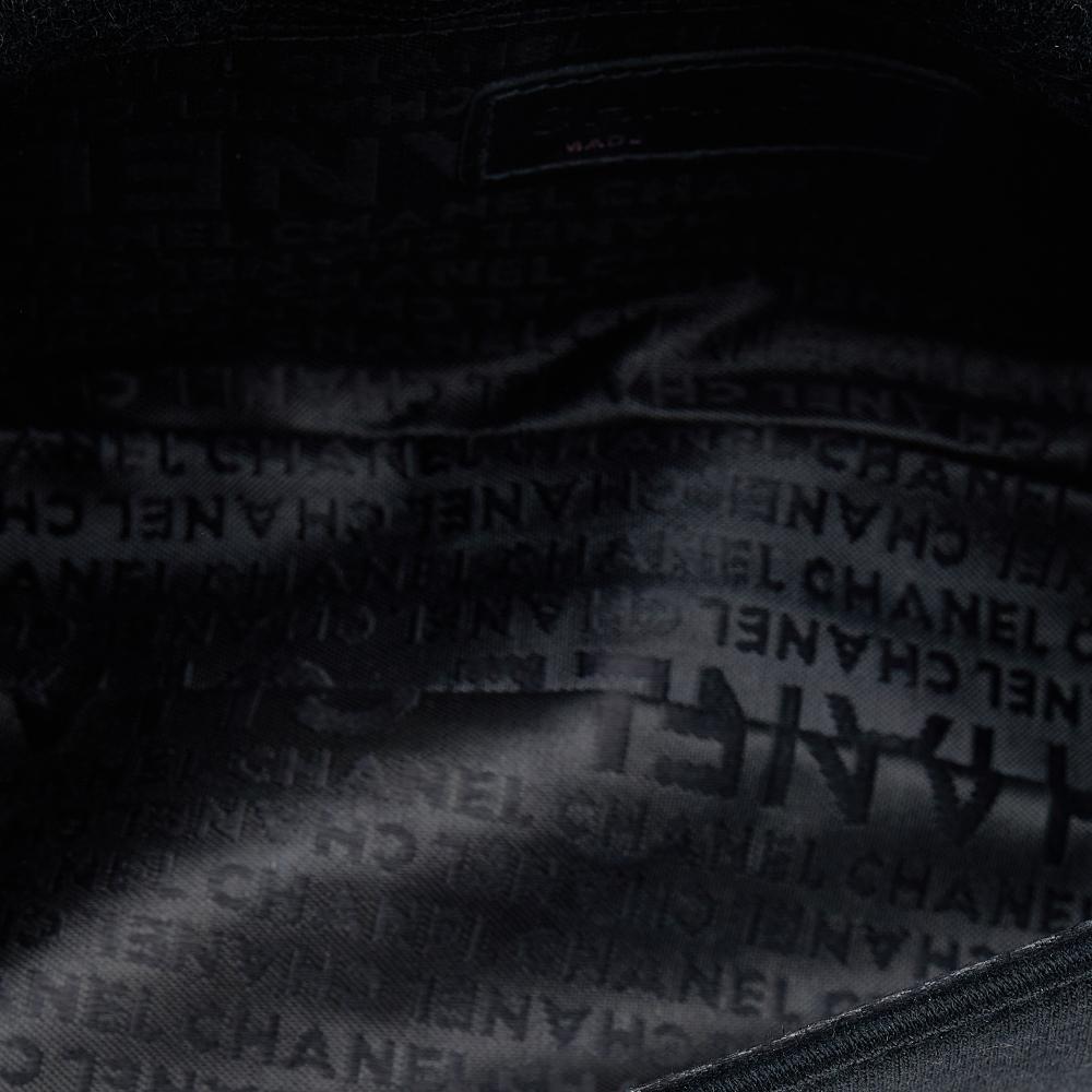 Chanel Black Jersey CC Pyramid Stud Flap Bag 2