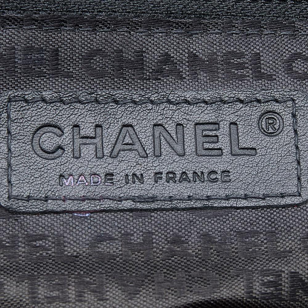 Chanel Black Jersey CC Pyramid Stud Flap Bag 5