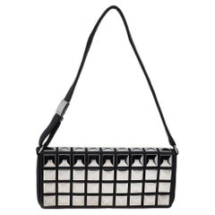 Chanel Black Jersey CC Pyramid Stud Flap Bag