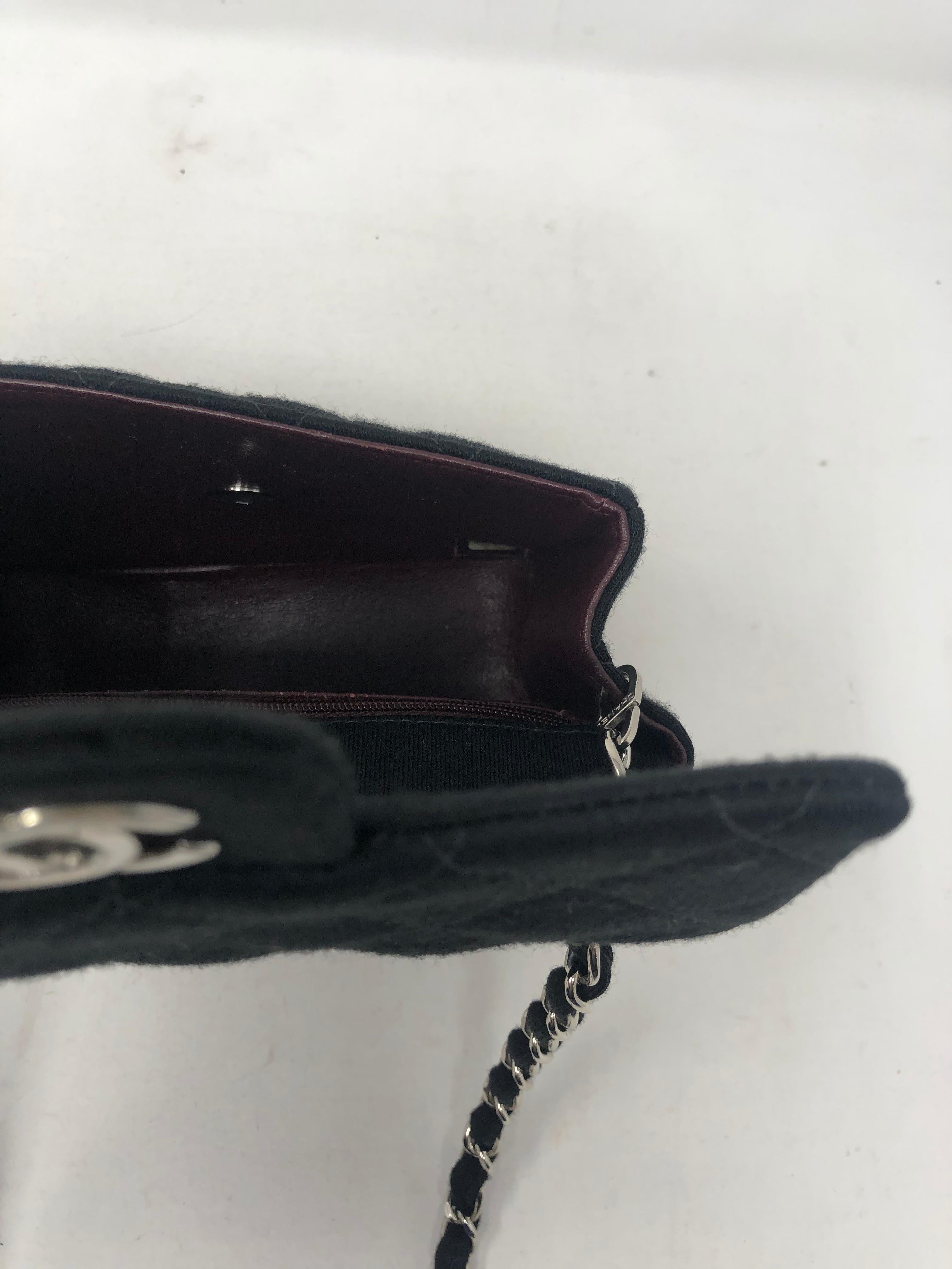 Chanel Black Jersey Cotton Mini Bag  3
